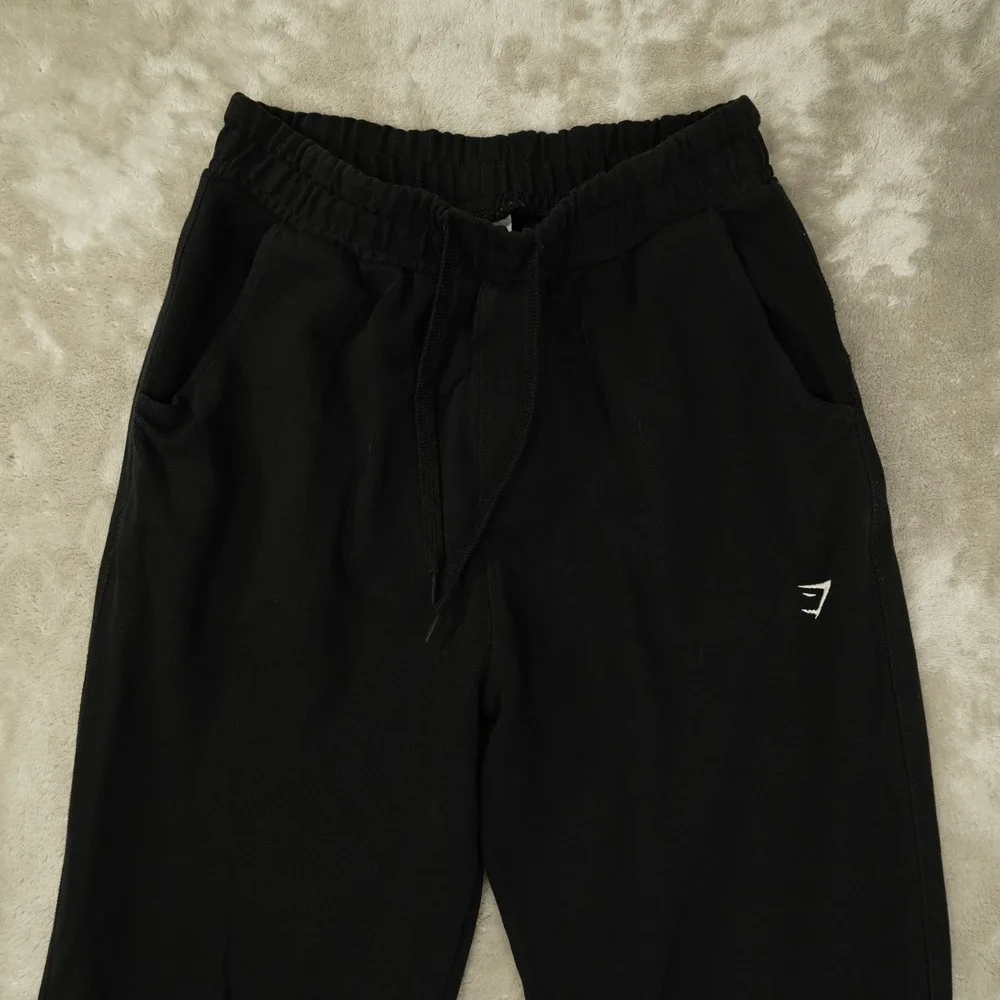 Gymshark Straight Leg Ankle Zip‎ Knit Sweatpants Men's Small Black Gym Training